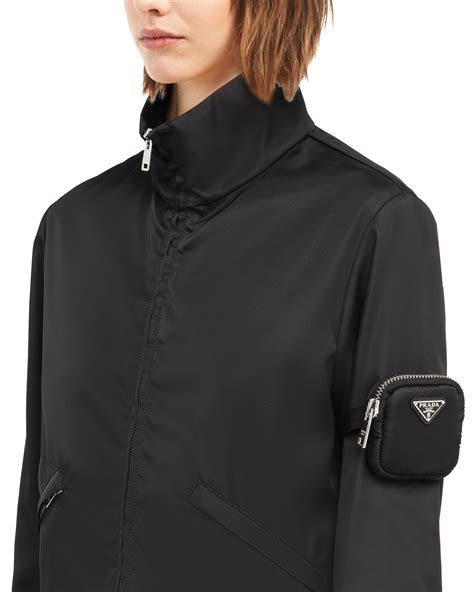 prada nylon gabardine bomber jacket|Black Re.